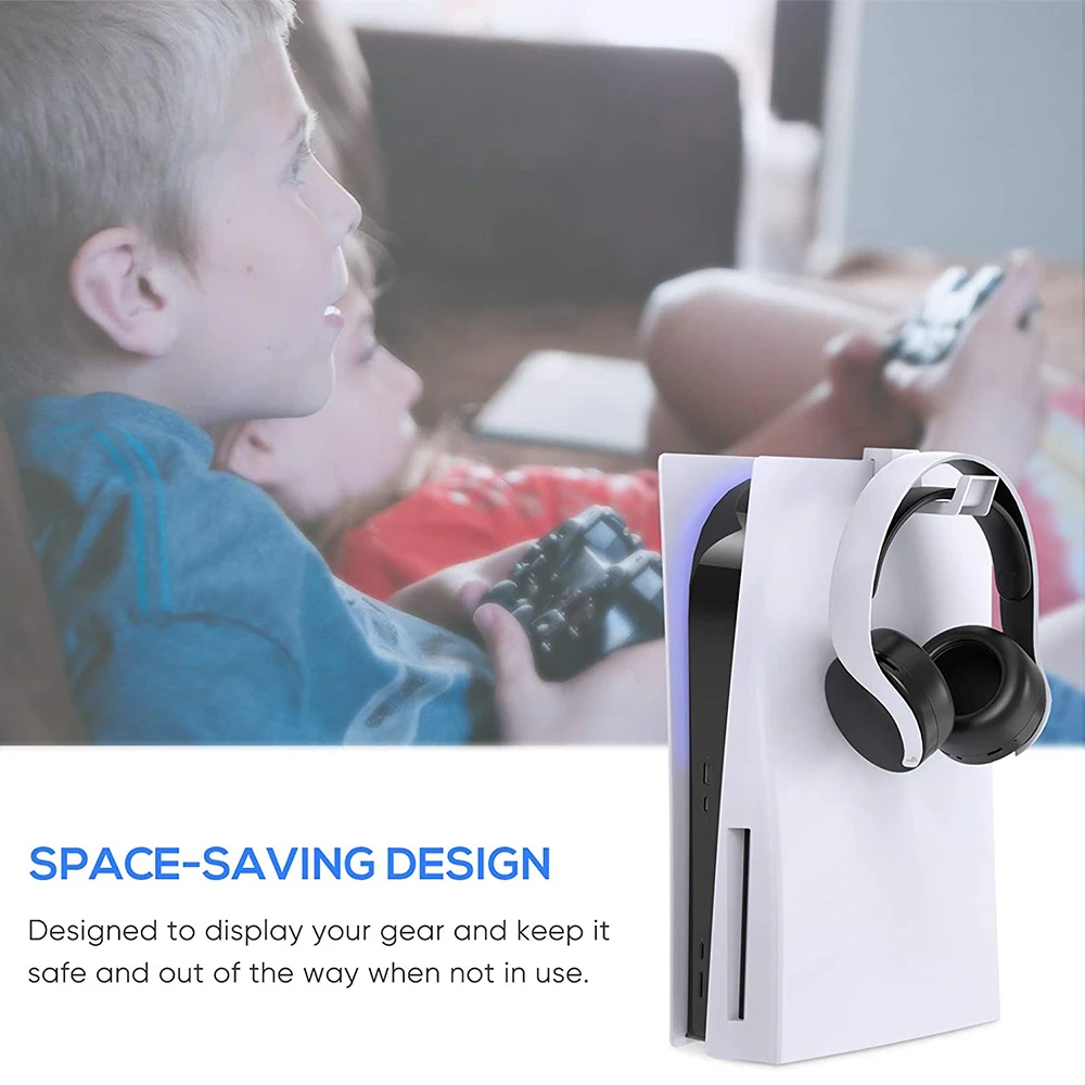 Headphone Stand Mount for Playstation 5 Consoles Gaming Earphones Storage Hanger Headset Anti-Slip Holder For PS5 Accessories Headphone Stand Mount for Playstation 5 Consoles Gaming Earphones Storage Hanger Headset Anti-Slip Holder For PS5 Accessories