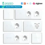 Bseed EU Zigbee Touch Switch 1/2/3Gang 2Way Smart Light Switch Wall Socket USB Type-C Charge Port Tuya Google Home Alexa Control