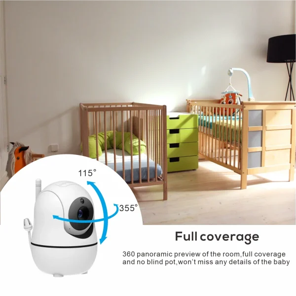 New 5 inch Video Baby Monitor with Camera and Audio, 4X Zoom, 22Hrs Battery, 1000ft Range 2-Way Audio Temperature Sensor Lullaby - Image 2