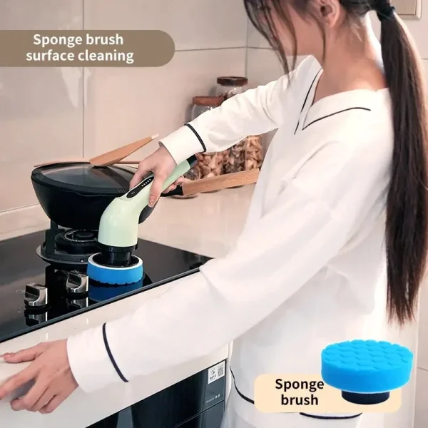 Wireless Electric Cleaning Brush Bathroom Window Kitchen Automotive Multifunctional Household Rotating Cleaning Machine - Image 3
