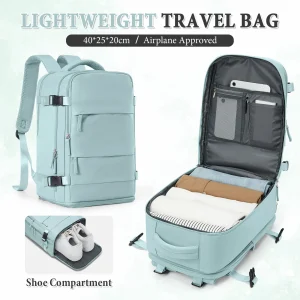 Women Men Hand Luggage Backpack Business College Laptop Travel Backpack Waterproof Carry on-40x20x25