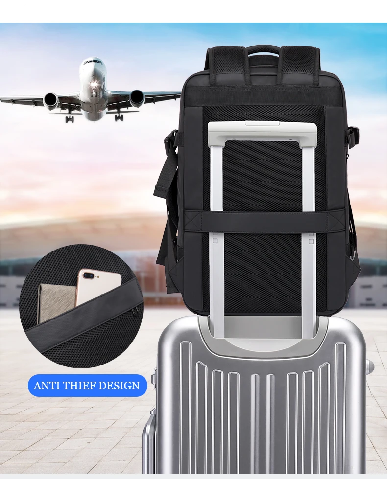 Expandable Men's Backpack Waterproof 17.3 in Laptop Backpack Man Large Capacity Hiking Travel Bag Male Backpacks for Men