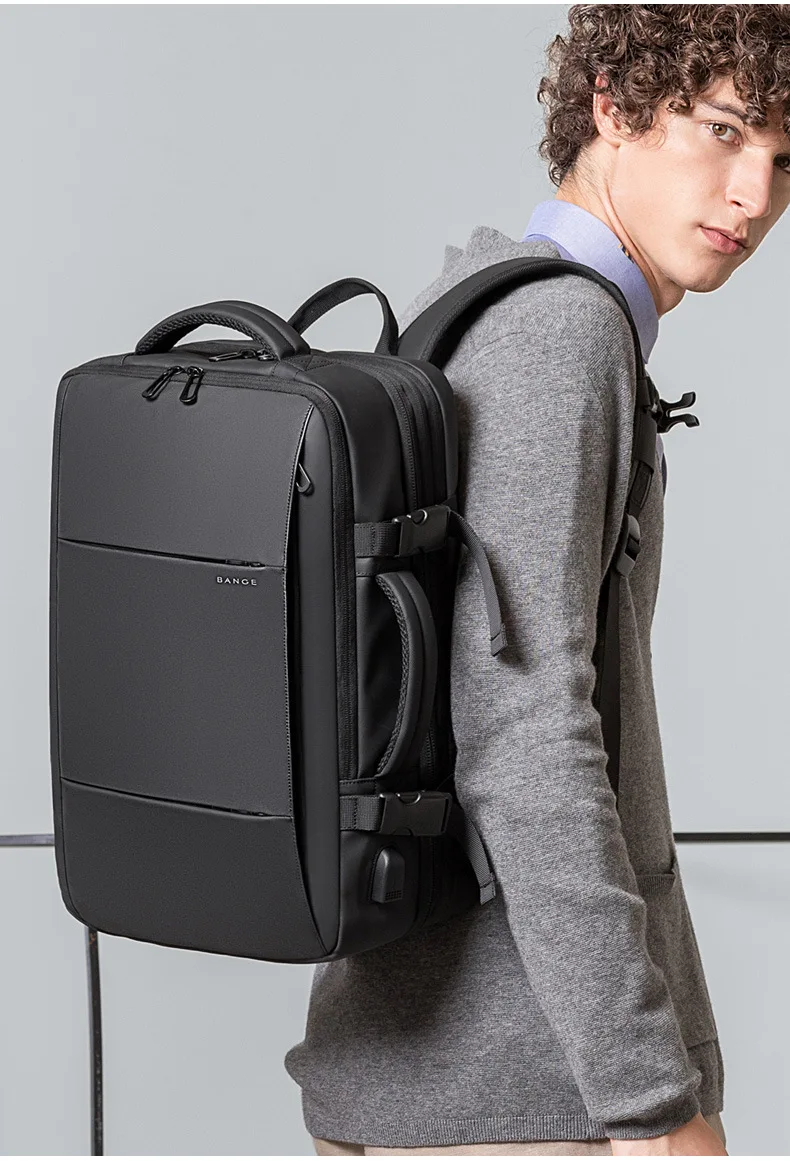 Expandable Men's Backpack Waterproof 17.3 in Laptop Backpack Man Large Capacity Hiking Travel Bag Male Backpacks for Men