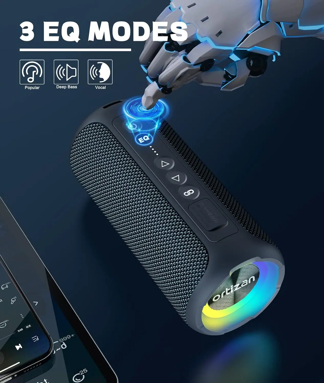 Ortizan Bluetooth Speakers 40W Enhanced Bass Portable Outdoor Wireless Speaker 30Hrs IP7 Waterproof Shower Speaker Bluetooth 5.3 Ortizan Bluetooth Speakers 40W Enhanced Bass Portable Outdoor Wireless Speaker 30Hrs IP7 Waterproof Shower Speaker Bluetooth 5.3