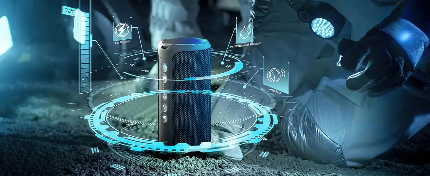 Ortizan Bluetooth Speakers 40W Enhanced Bass Portable Outdoor Wireless Speaker 30Hrs IP7 Waterproof Shower Speaker Bluetooth 5.3 Ortizan Bluetooth Speakers 40W Enhanced Bass Portable Outdoor Wireless Speaker 30Hrs IP7 Waterproof Shower Speaker Bluetooth 5.3