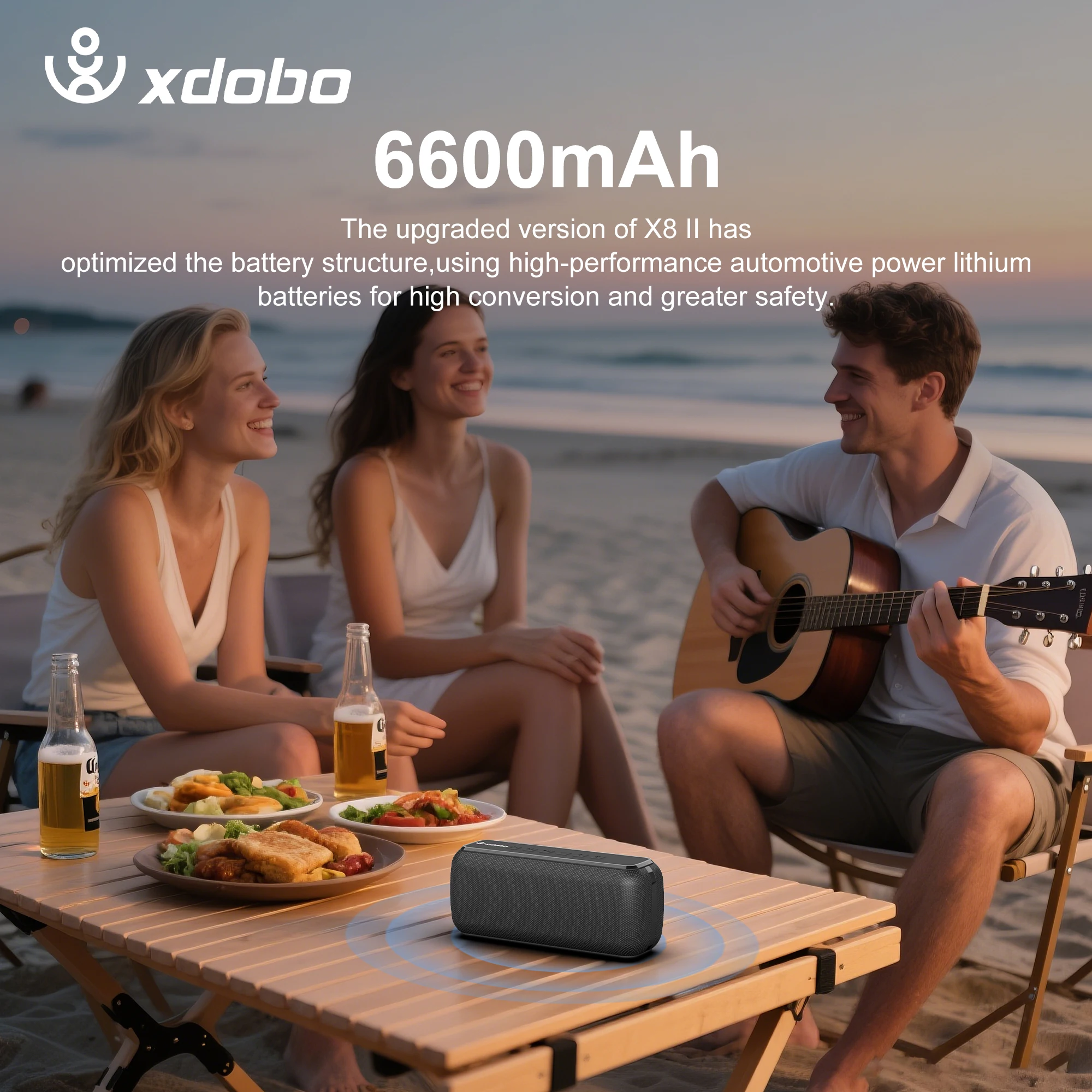X8 II 60W Portable Bluetooth-Compatible Speakers 6600mAh Bass Sound Box Wireless Waterproof TWS Boombox X8 II 60W Portable Bluetooth-Compatible Speakers 6600mAh Bass Sound Box Wireless Waterproof TWS Boombox
