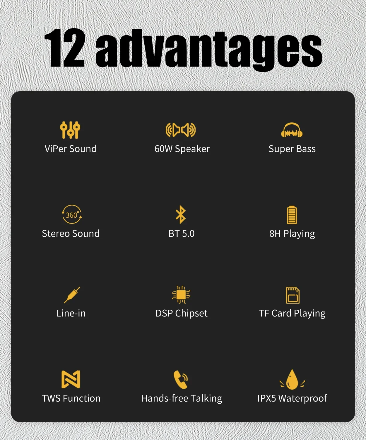 X8 II 60W Portable Bluetooth-Compatible Speakers 6600mAh Bass Sound Box Wireless Waterproof TWS Boombox