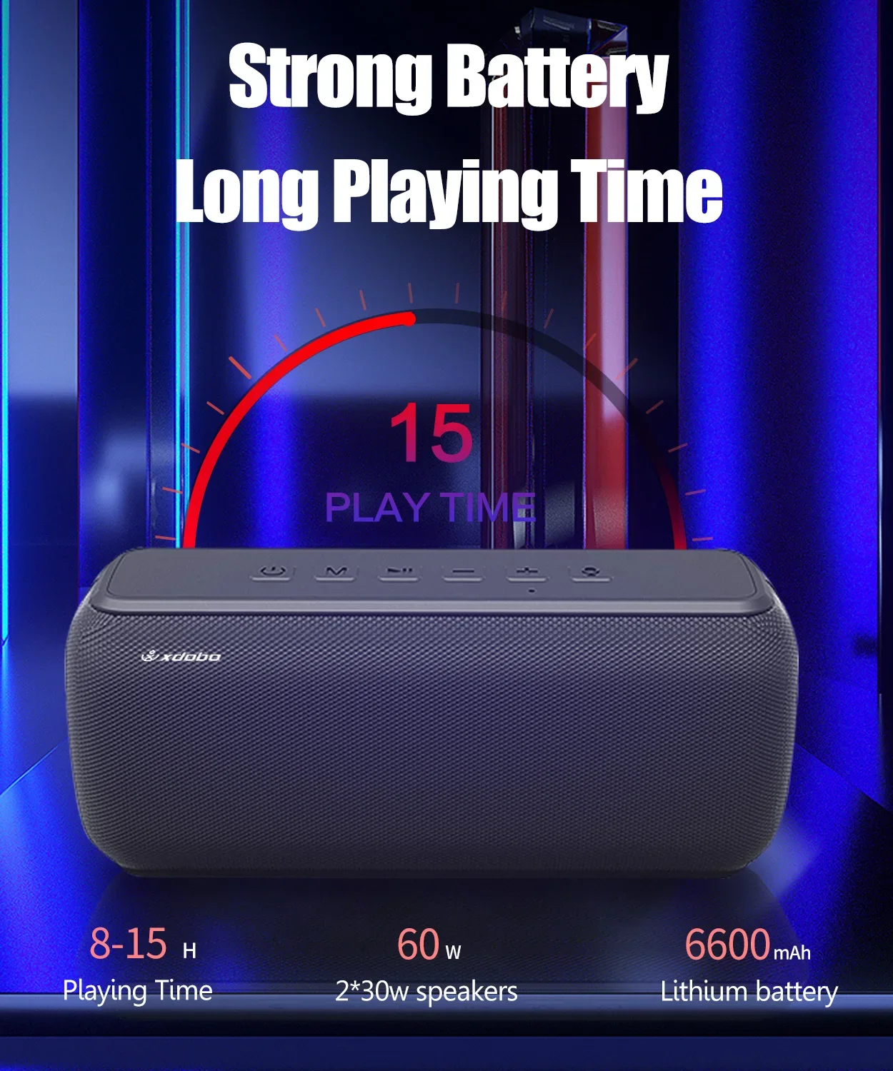 X8 II 60W Portable Bluetooth-Compatible Speakers 6600mAh Bass Sound Box Wireless Waterproof TWS Boombox