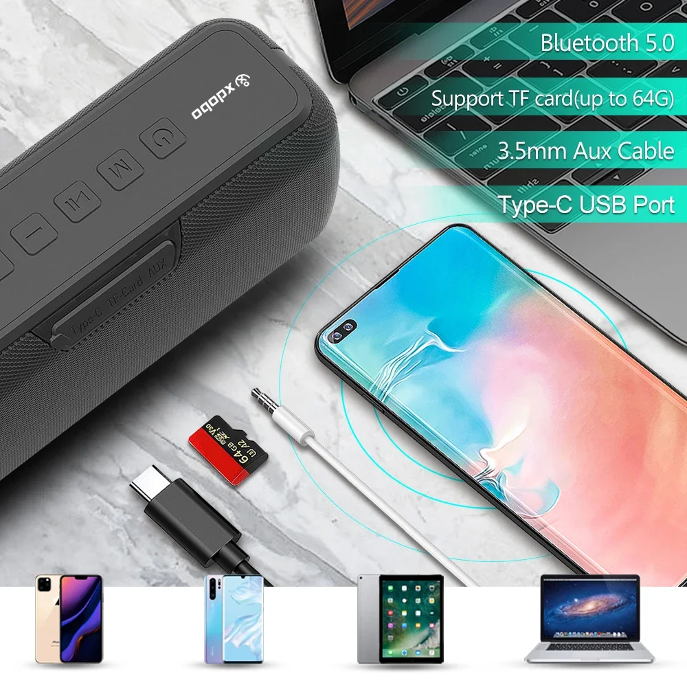 X8 II 60W Portable Bluetooth-Compatible Speakers 6600mAh Bass Sound Box Wireless Waterproof TWS Boombox