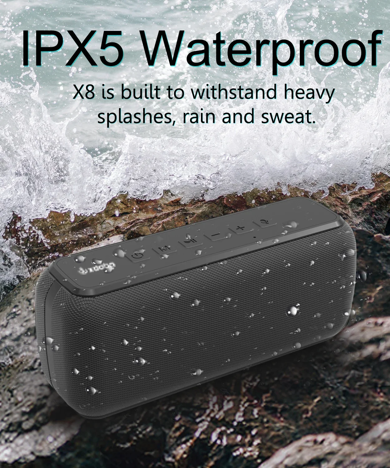 X8 II 60W Portable Bluetooth-Compatible Speakers 6600mAh Bass Sound Box Wireless Waterproof TWS Boombox