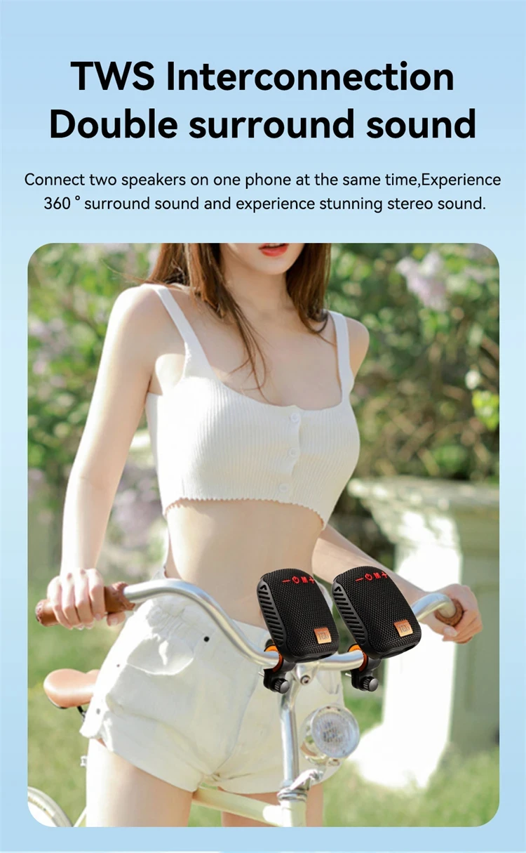 Outdoor Bicycle Bluetooth Speaker Portable Wireless Sound Box Rechargeable Handlebar Speaker Waterproof Bluetooth Speaker