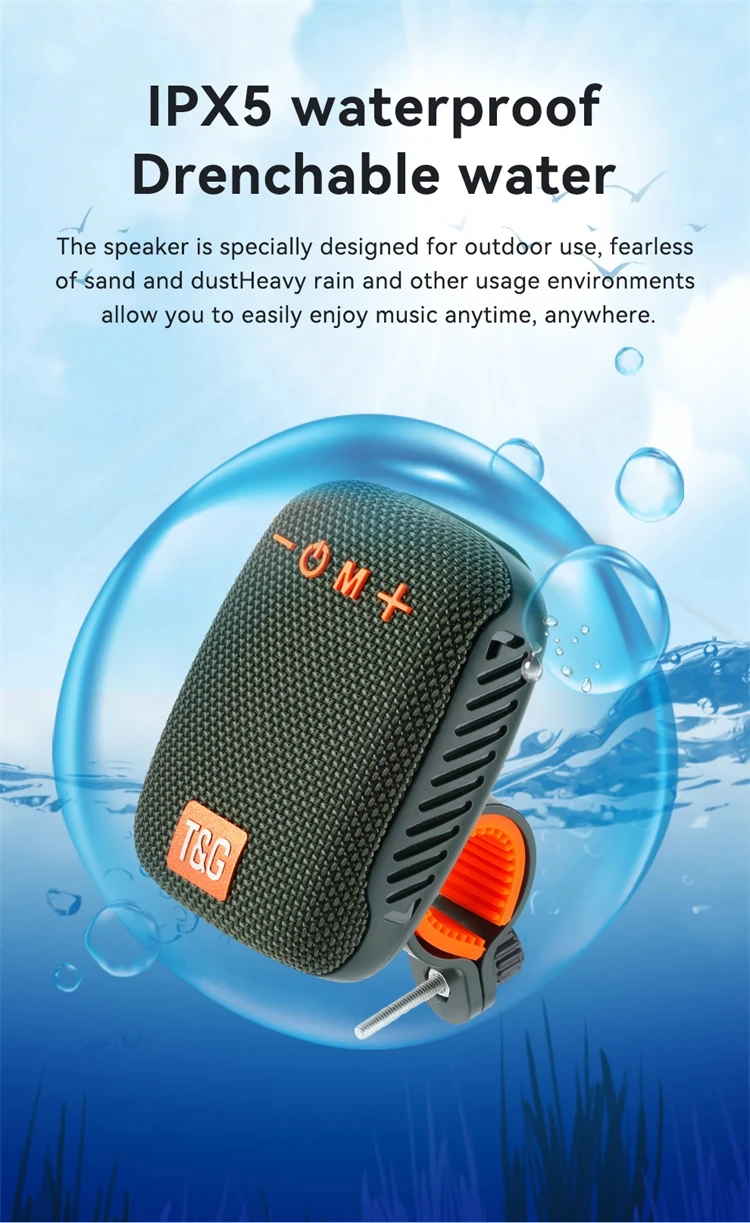 Outdoor Bicycle Bluetooth Speaker Portable Wireless Sound Box Rechargeable Handlebar Speaker Waterproof Bluetooth Speaker