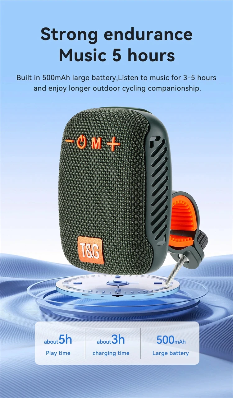 Outdoor Bicycle Bluetooth Speaker Portable Wireless Sound Box Rechargeable Handlebar Speaker Waterproof Bluetooth Speaker