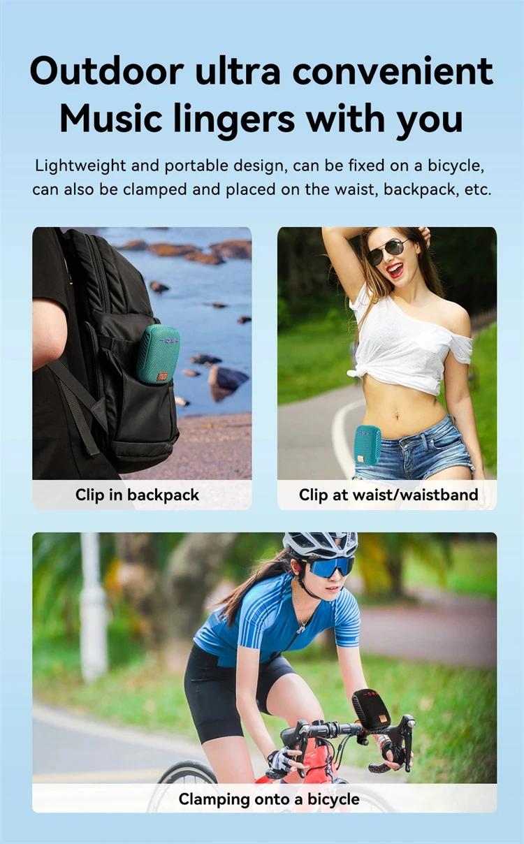Outdoor Bicycle Bluetooth Speaker Portable Wireless Sound Box Rechargeable Handlebar Speaker Waterproof Bluetooth Speaker