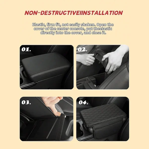 General Motors Armrest Storage - Durable PU Leather, Elastic Band, Side Storage Bag, Multi functional Armrest Easy to clean - Image 3