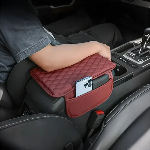 General Motors Armrest Storage - Durable PU Leather, Elastic Band, Side Storage Bag, Multi functional Armrest Easy to clean - Image 2