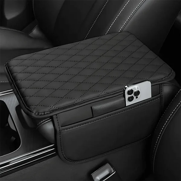 General Motors Armrest Storage - Durable PU Leather, Elastic Band, Side Storage Bag, Multi functional Armrest Easy to clean