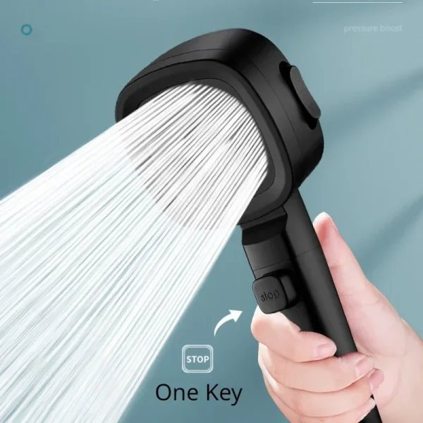 High Pressure Shower Head Water Saving 3 Modes Shower Heads Adjustable One-Key Stop Water Massage Sprayer Bathroom Accessories - Image 3