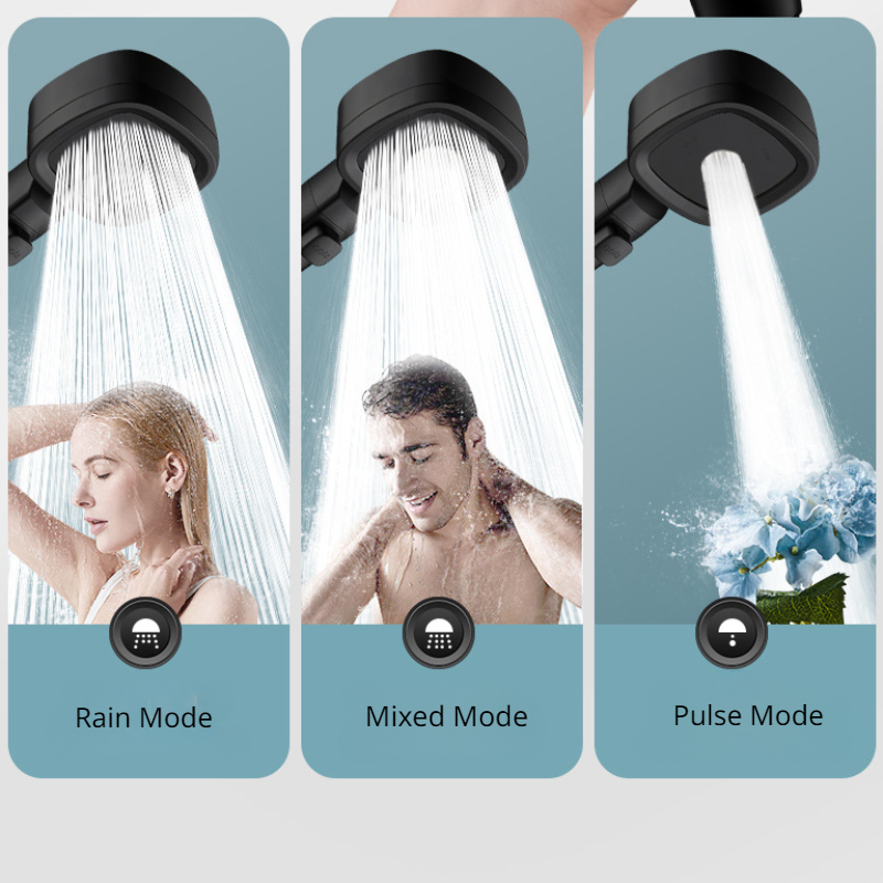 High Pressure Shower Head Water Saving 3 Modes Shower Heads Adjustable One-Key Stop Water Massage Sprayer Bathroom Accessories High Pressure Shower Head Water Saving 3 Modes Shower Heads Adjustable One-Key Stop Water Massage Sprayer Bathroom Accessories