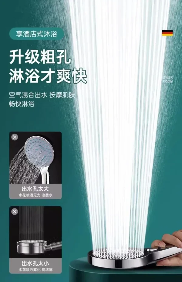 13CM Large Panel 3 Modes Shower Head High Pressure Water Massage Shower Head With Filter Element Bathroom Accessories - Image 3