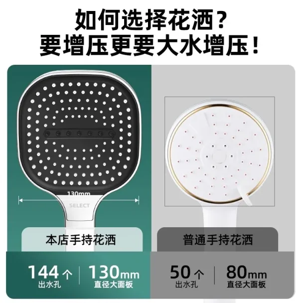13CM Large Panel 3 Modes Shower Head High Pressure Water Massage Shower Head With Filter Element Bathroom Accessories - Image 5