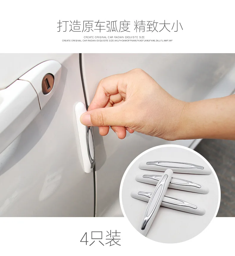 4Pcs Car Door Protector Guard Strip Scratch Protector Car Rubber Bumper Stickers Auto Door Edge Protection Car Decoration
