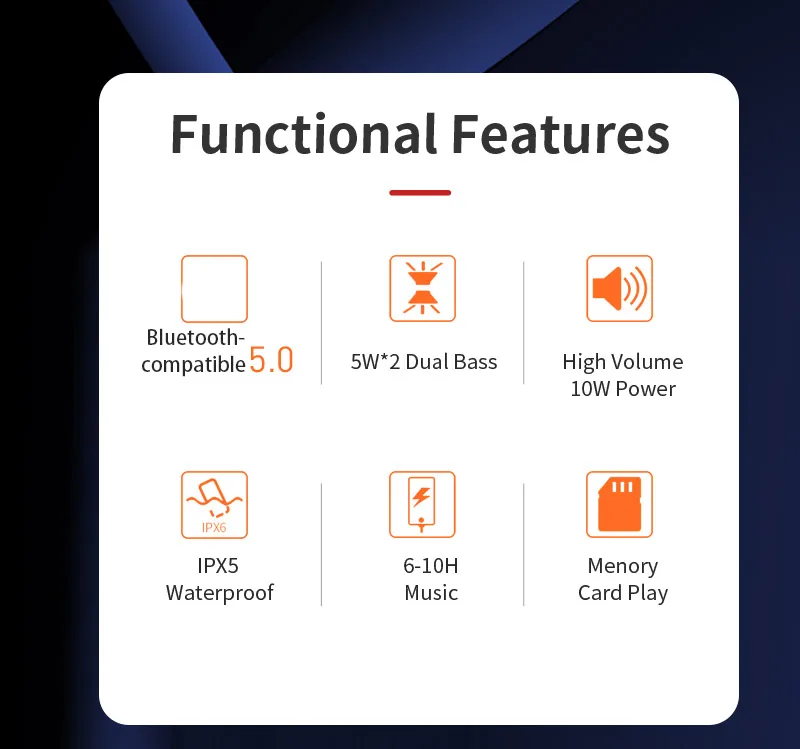 Portable Speaker Wireless Bluetooth-compatible Subwoofer Outdoor Waterproof Loudspeaker Stereo Surround Support FM RadioTF Portable Speaker Wireless Bluetooth-compatible Subwoofer Outdoor Waterproof Loudspeaker Stereo Surround Support FM RadioTF
