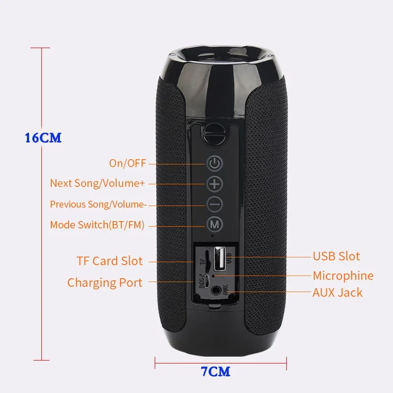Portable Speaker Wireless Bluetooth-compatible Subwoofer Outdoor Waterproof Loudspeaker Stereo Surround Support FM RadioTF Portable Speaker Wireless Bluetooth-compatible Subwoofer Outdoor Waterproof Loudspeaker Stereo Surround Support FM RadioTF