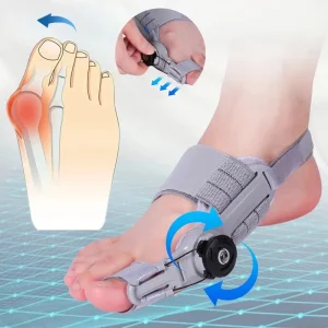 Adjustable bunion corrector brace with rotatable toe separator for Hallux Valgus foot alignment and pain relief"