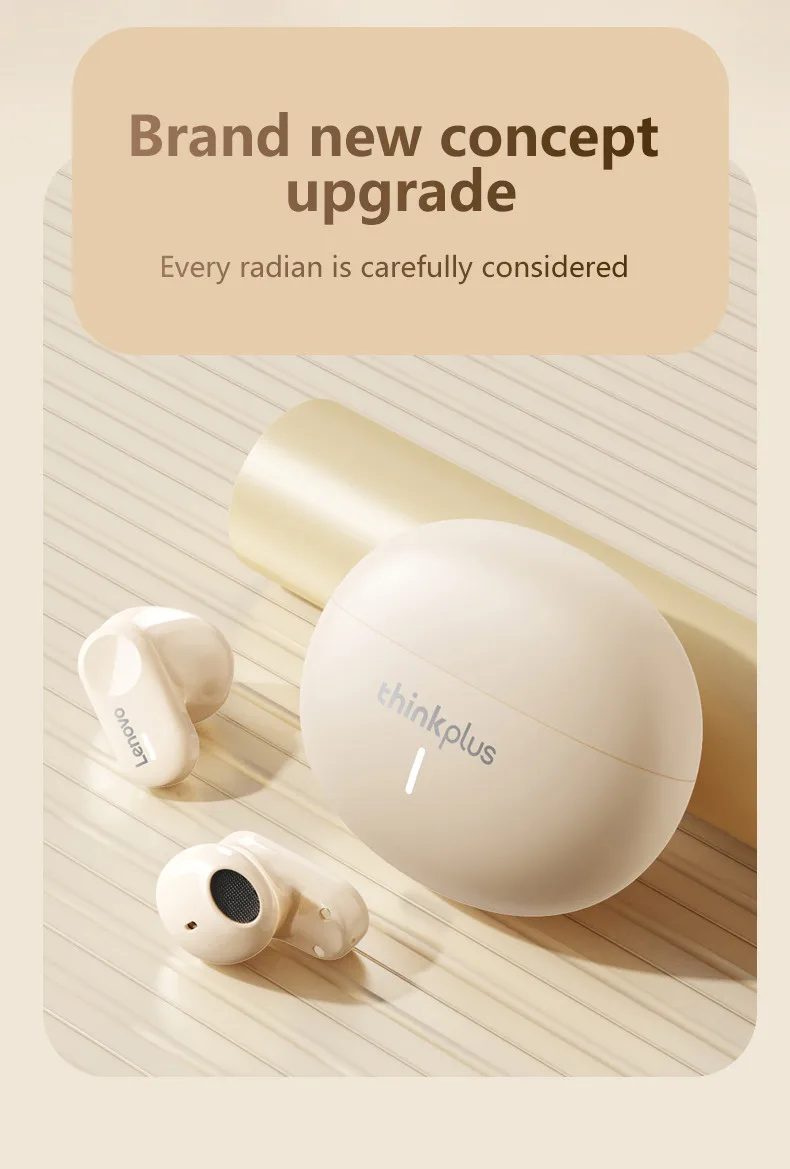 Original Lenovo LP19 Wireless Bluetooth V5.1 Headset Sports In-Ear Dual Mode Earphones HD Microphone HiFi Sound Touch Headphones