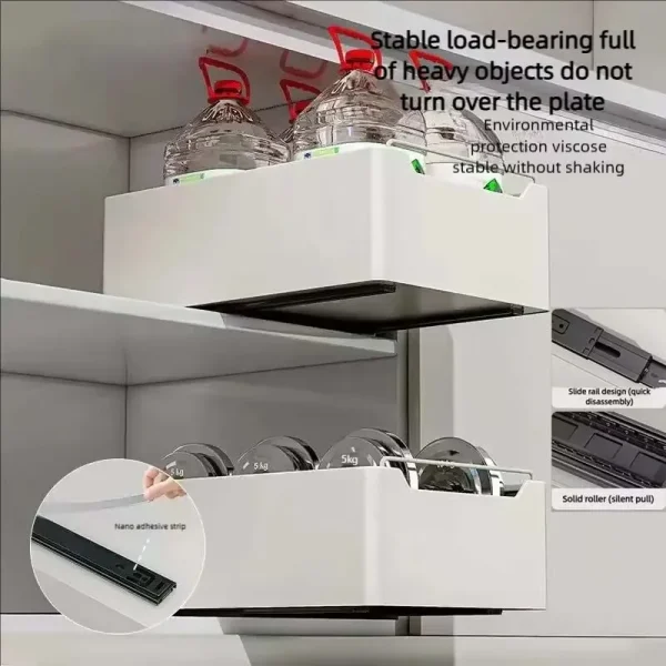 New Kitchen Storage Rack with Slide Rails Pull-out Kitchen Drawer Type Storage Tray Spice Box Storage Rack Cabinets Organizer - Image 5