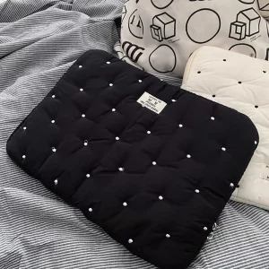 Soft and cute puffy laptop sleeve for girls, fits MacBook Air 13 inch, 13–14 inch laptops, 15–16 inch notebooks, and 9–11 inch tablets, with stylish design and protective padded interior.