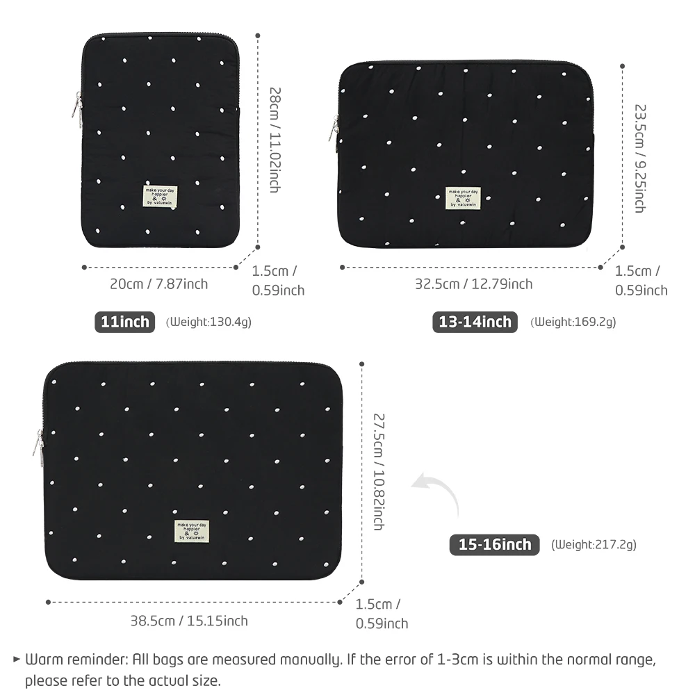 Laptop bag for macbook air 13 case 13-14 Inch puffy notebook pouch 15-16Inch Cute laptop sleeve 9-11 Inch Tablet Sleeve girl bag