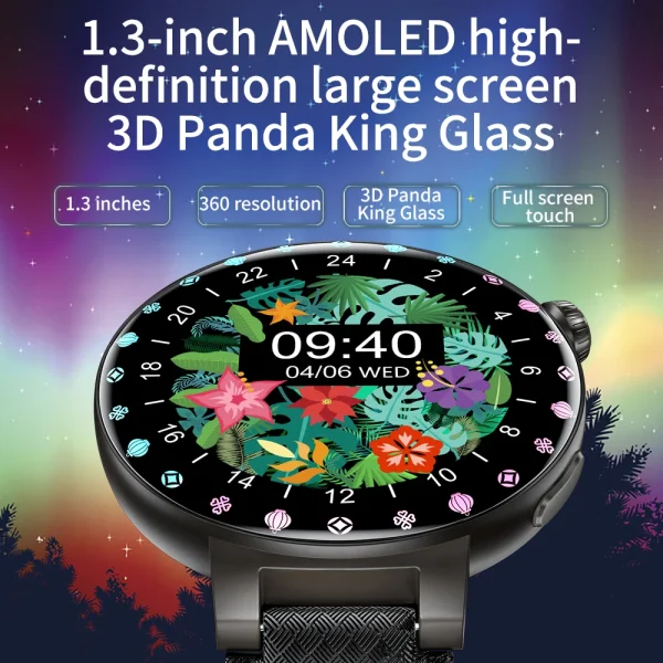 KUMI GT6 Pro 1.3" 360*360 AMOLED Smart watch 100+Sport Modes IP68 waterproof Bluetooth call Sleep Healthy Monitor for iOSAndroid - Image 2