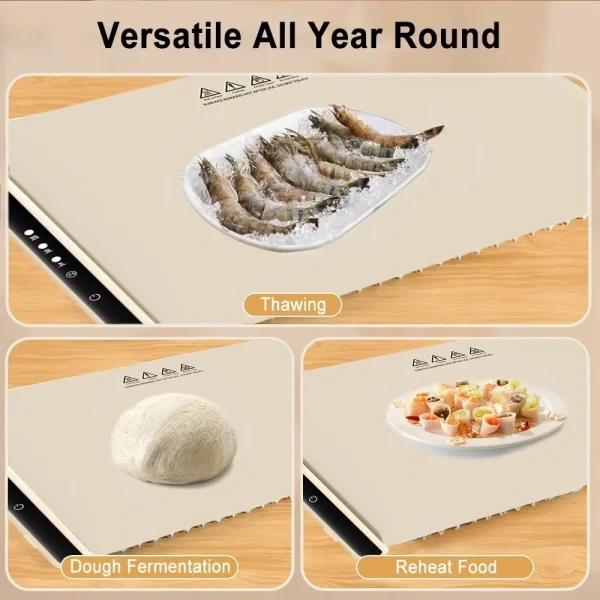 Electric Warming Tray Foldable Food Warmer Mat with 3 Tem Setting Fast Full Surface Heating Portable Electric Food Warming Tray - Image 4