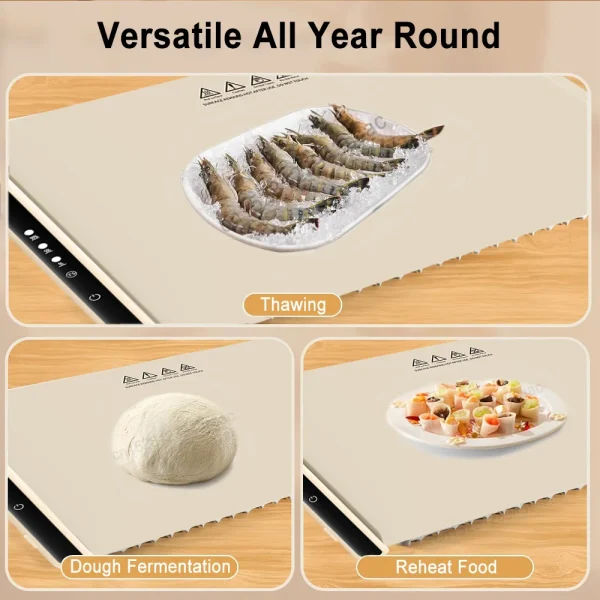Electric Warming Tray Food Warmer Plate Foldable Portable Smart Food Fast Heating Mat Electric Warming Tray with 3 Tem Setting - Image 6