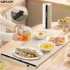 Portable electric warming tray with foldable design, smart fast-heating surface, and 3 adjustable temperature settings for warming food at home or events."