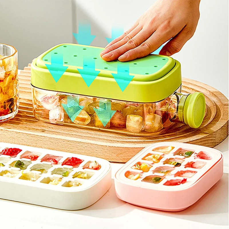 Ice Covered Tray - Freezer Overflow Free Ice Tray - Dual Purpose Curling With Straw - Freezer With Zip Ties - Contactless Tray
