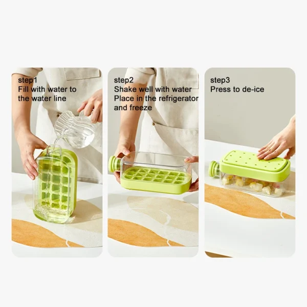 Ice Covered Tray - Freezer Overflow Free Ice Tray - Dual Purpose Curling With Straw - Freezer With Zip Ties - Contactless Tray - Image 6