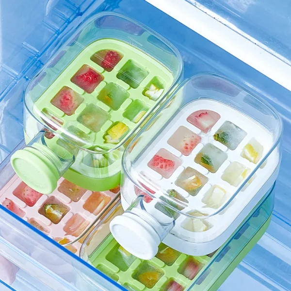 Ice Covered Tray - Freezer Overflow Free Ice Tray - Dual Purpose Curling With Straw - Freezer With Zip Ties - Contactless Tray - Image 4
