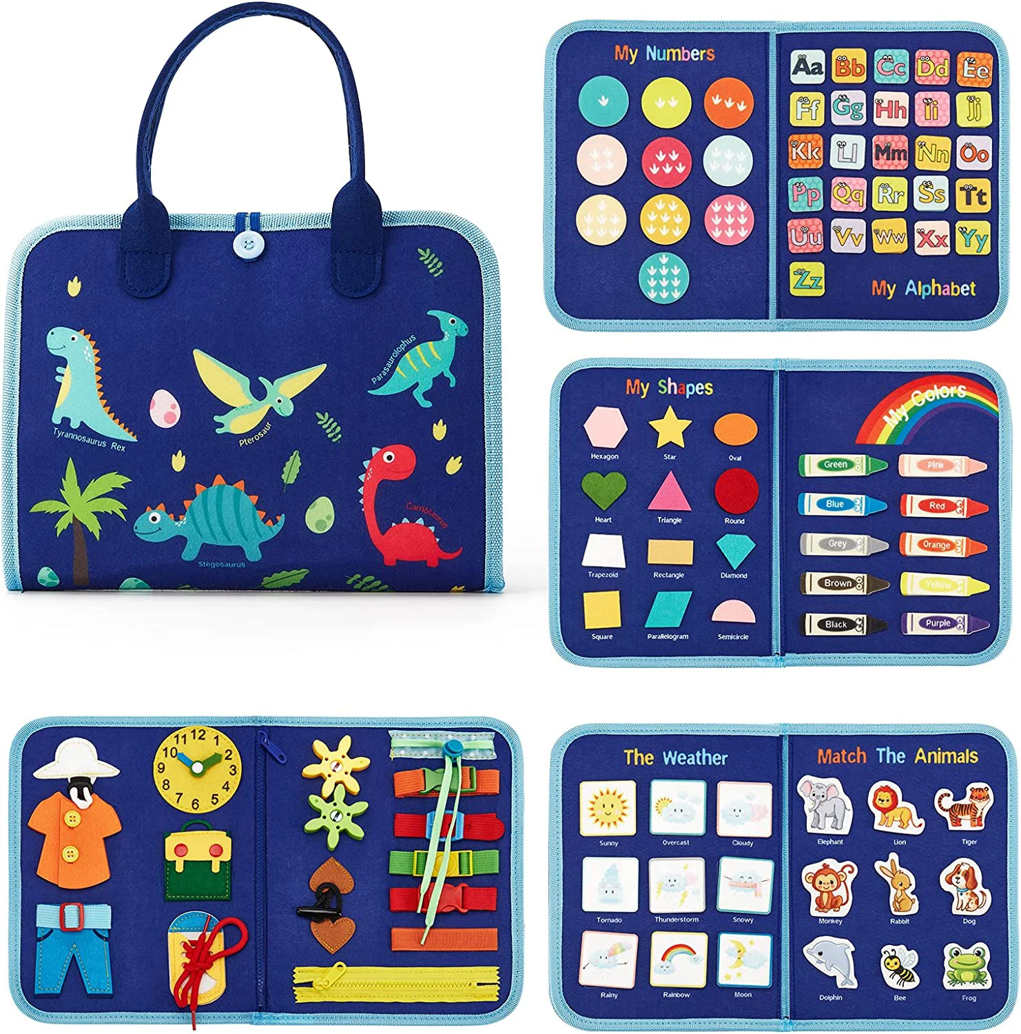 Montessori Toddler Busy Board,Autism Sensory Toys，Educational Activity Motor Skills Baby, Life Skills Learning Toys for Kids