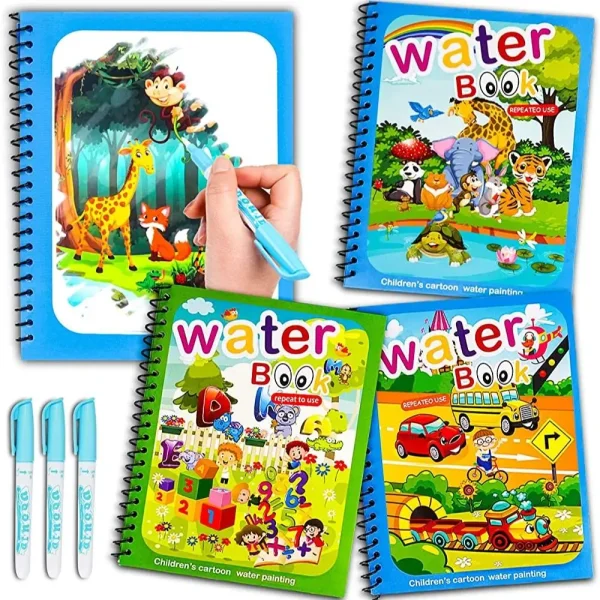 Montessori-inspired reusable magic water drawing book designed for children’s sensory play and early education.” Ask ChatGPT