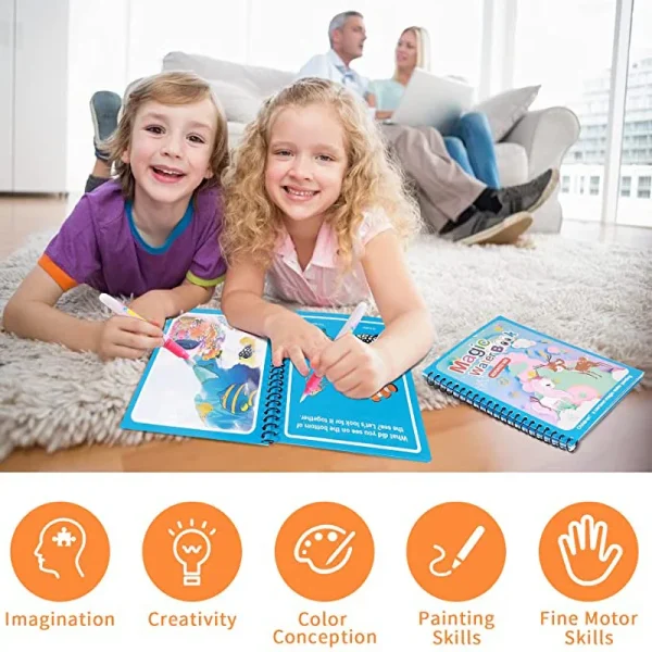 Magical Book Water Drawing Montessori Toys Reusable Coloring Book Magic Water Drawing Book Sensory Early Education for Children - Image 6