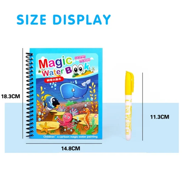 Magical Book Water Drawing Montessori Toys Reusable Coloring Book Magic Water Drawing Book Sensory Early Education for Children - Image 2