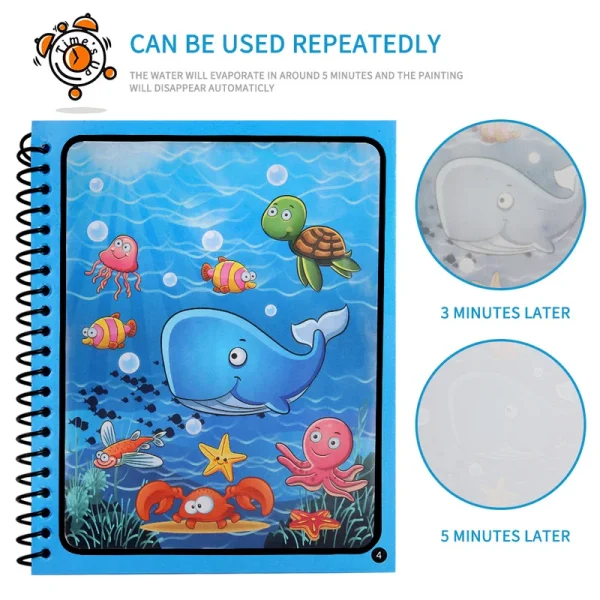Magical Book Water Drawing Montessori Toys Reusable Coloring Book Magic Water Drawing Book Sensory Early Education for Children - Image 5