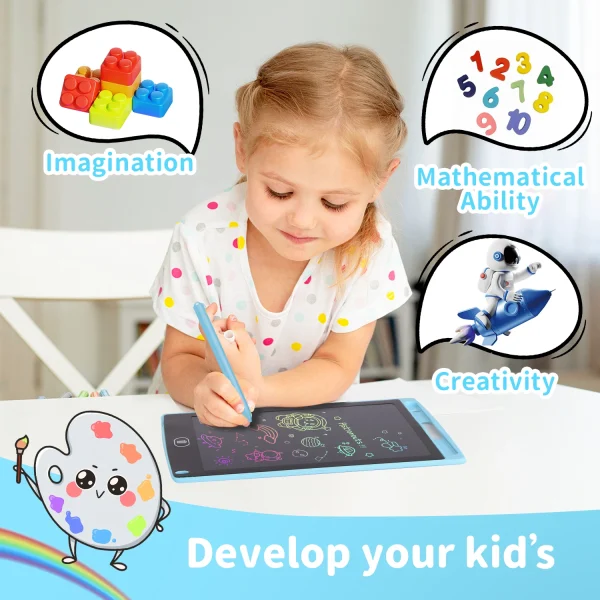 12" LCD Writing Tablet for Kids - Reusable Drawing Board with Eye Protection, Lock Function, Instant Erase - Gift for Boys Girls - Image 4