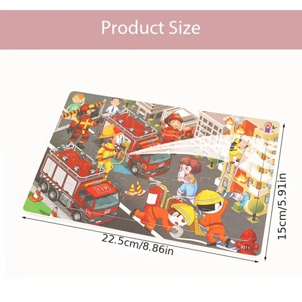 30 Pieces Wooden Jigsaw Puzzle Kids Cartoon Animal Vehicle Puzzles Games Baby Early Learning Educational Toys for Children - Image 6
