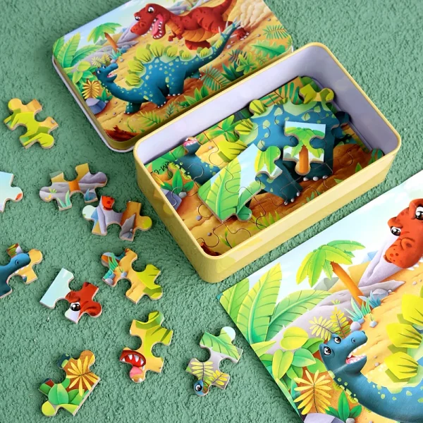 New Children 60 Pieces Wooden Puzzle Kids Cartoon Animal Vehicle Wood Toy Jigsaw Baby Early Educational For Christmas Gift Toys - Image 5