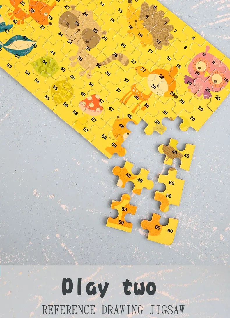 New Children 60 Pieces Wooden Puzzle Kids Cartoon Animal Vehicle Wood Toy Jigsaw Baby Early Educational For Christmas Gift Toys