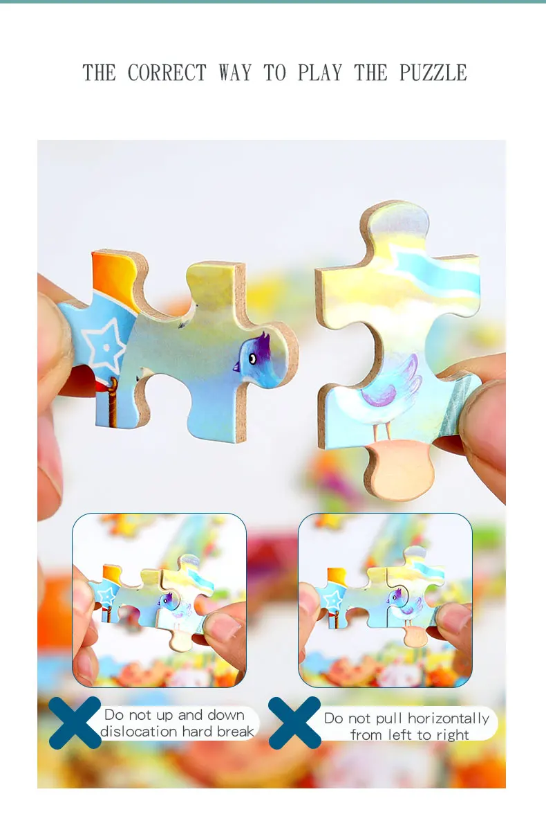 New Children 60 Pieces Wooden Puzzle Kids Cartoon Animal Vehicle Wood Toy Jigsaw Baby Early Educational For Christmas Gift Toys